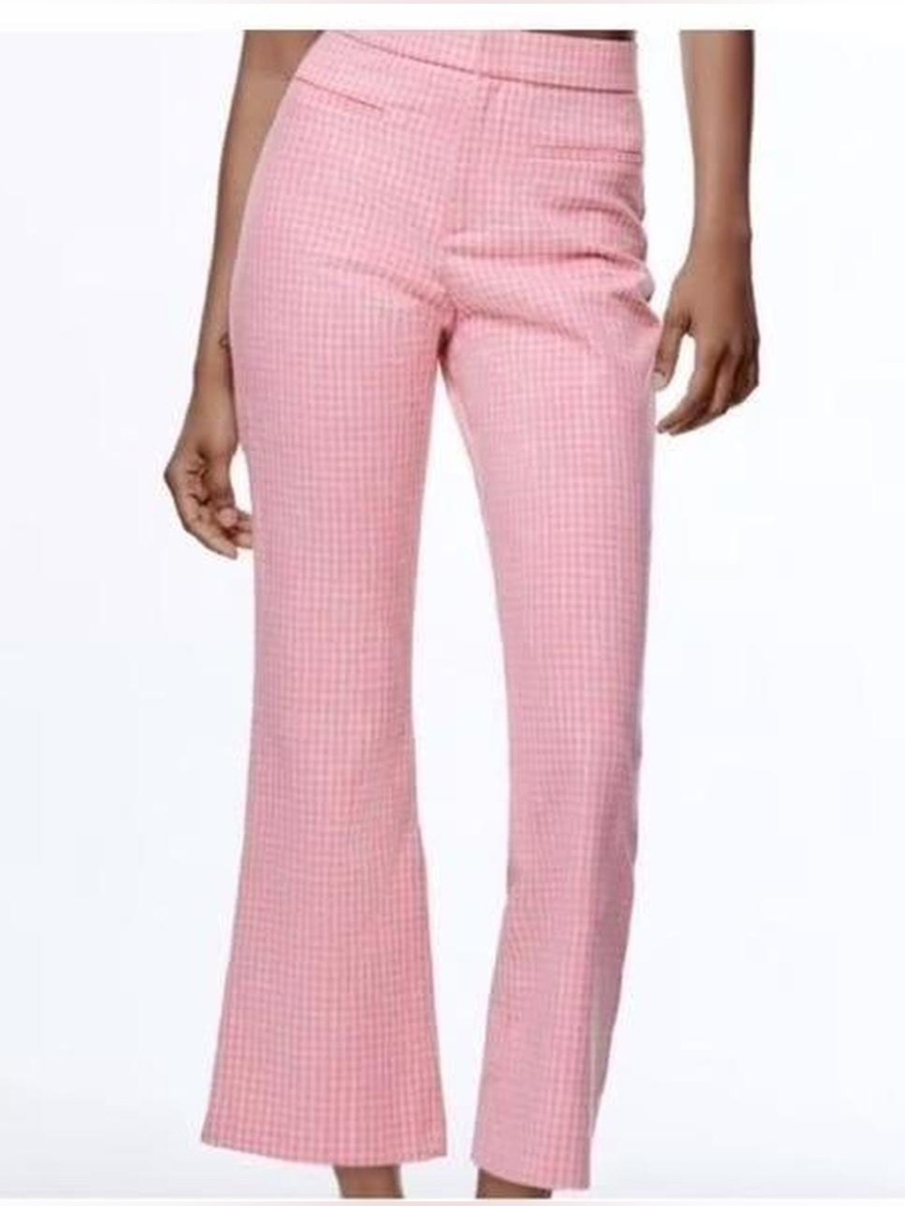 Women’s Pink Gingham Zara High-Waisted Flare Pants
